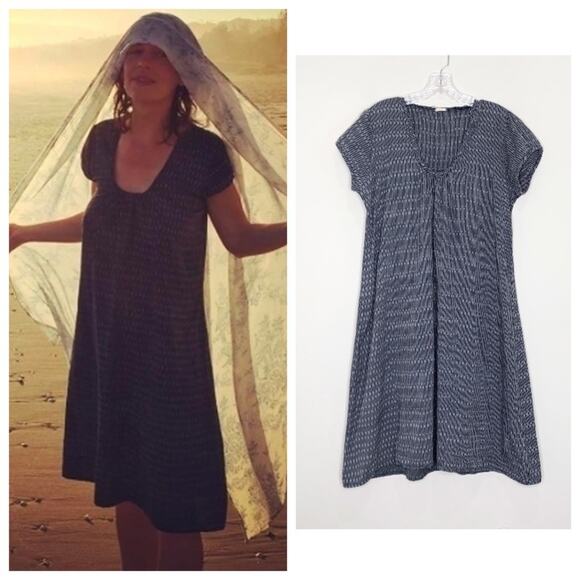 Matta Dresses & Skirts - Matta NY Puja Ikat Cap Sleeve Dress (Sz XL) Scoop Neck Grey / Black